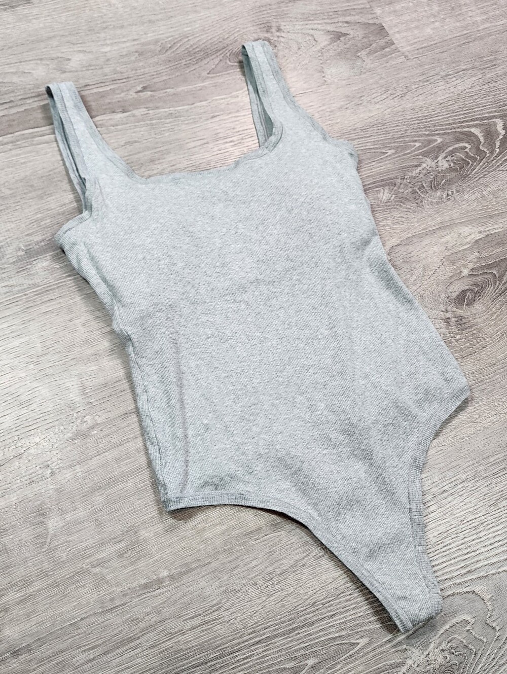 GAP BODY Grey Cotton Rib Bodysuit Women's Medium